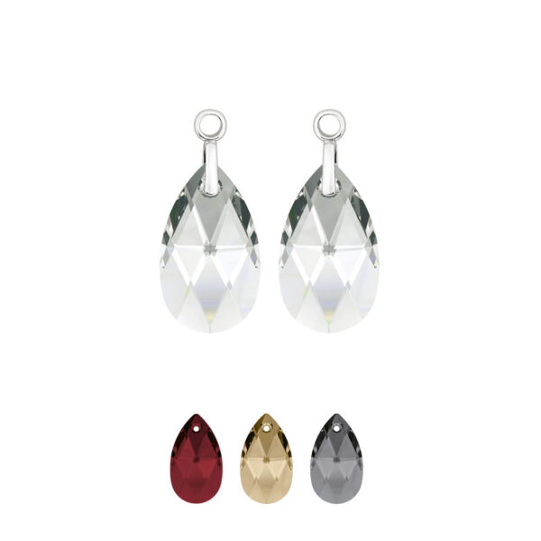 MY iMenso Creoli Pera pair of pendant "Crystal" 28mm (925/rhod-plated)(choose your colour)-0
